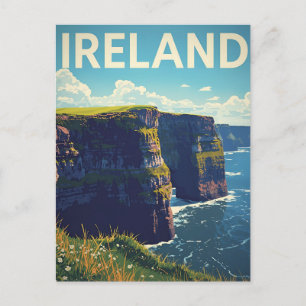 Ireland Cliffs of Moher Vintage Travel Postcard