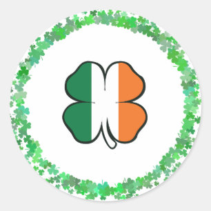 Ireland Clover Saint Patrick's Day Classic Round Sticker