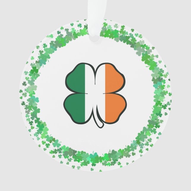 Ireland Clover Saint Patrick's Day Ornament (Front)