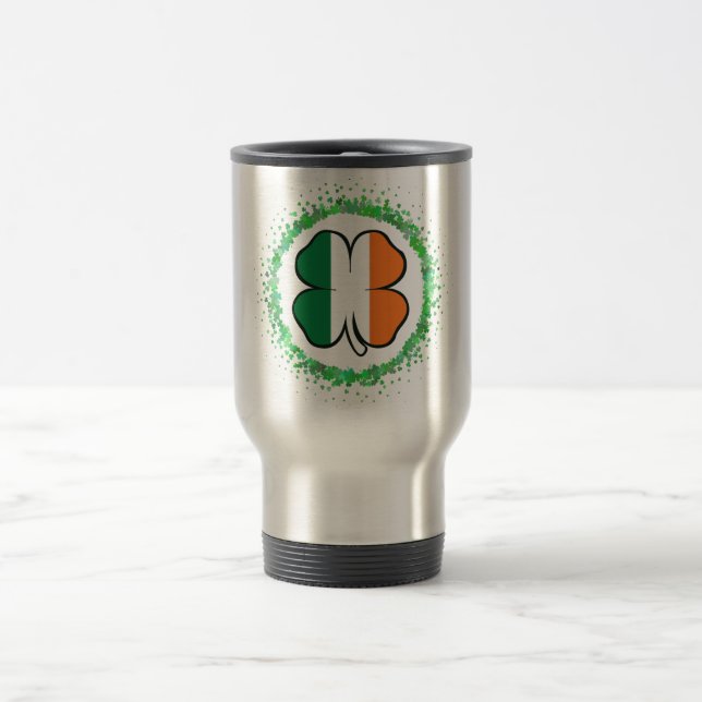 Ireland Clover Saint Patrick's Day Travel Mug (Center)