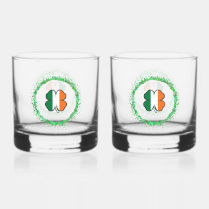 Ireland Clover Saint Patrick's Day Whiskey Glass