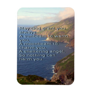 Ireland coastline photo, Irish Blessing Magnet