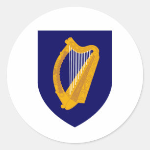 Ireland country coat arms symbol emblem classic round sticker