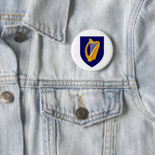 Ireland country coat arms symbol emblem lyre lira 6 cm round badge