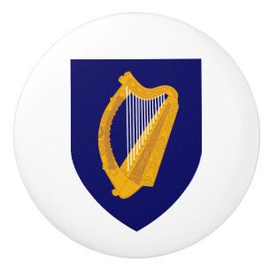 Ireland country coat arms symbol emblem lyre lira ceramic knob