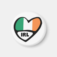 Ireland Country Code Flag Heart, IRL