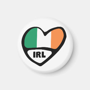 Ireland Country Code Flag Heart, IRL Magnet