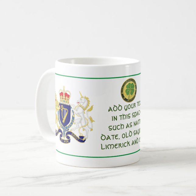 IRELAND CREST Personalised  Coffee Mug (Front Left)