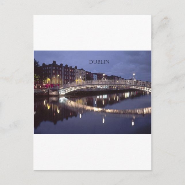 Ireland Dublin Bridge night (St.K) Postcard (Front)