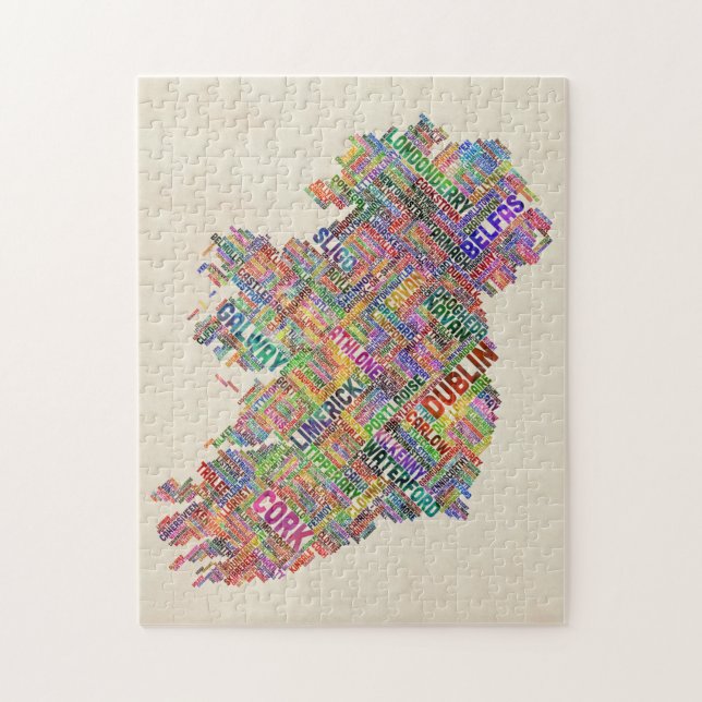 Ireland Eire City Text map Jigsaw Puzzle (Vertical)