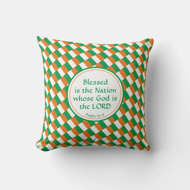 IRELAND Eire Custom Christian Scripture Blessed Cushion (Front)