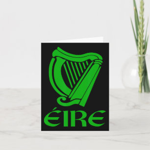 Ireland Eire Eireann Irish Pride Gaelic Harp St Pa Card