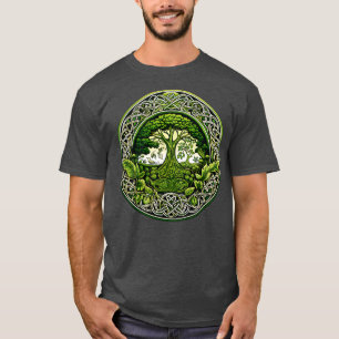 Ireland Emblem with world tree and nature Celtic T-Shirt
