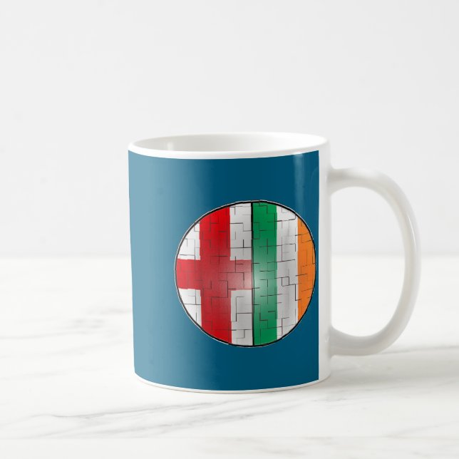 Ireland England Tee - Half Irish English Expat Puz Coffee Mug (Right)