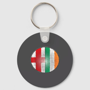 Ireland England Tee - Half Irish English Expat Puz Key Ring