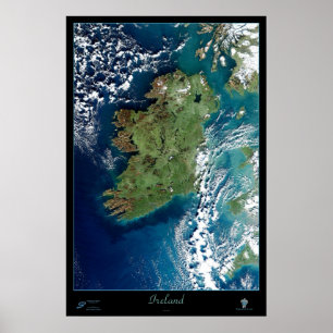 Ireland, Europe satellite poster