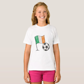 Ireland flag and crayon-style soccer ball T-Shirt