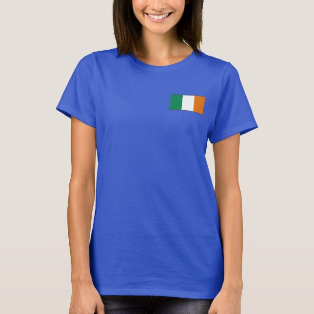 Ireland Flag and Map dk T-Shirt (Front)