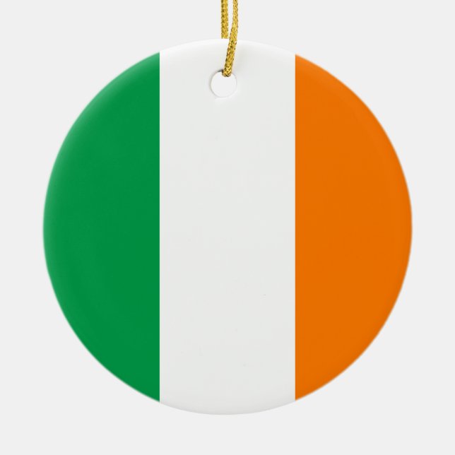 Ireland Flag Ceramic Tree Decoration (Front)