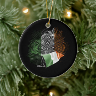 Ireland flag ceramic tree decoration
