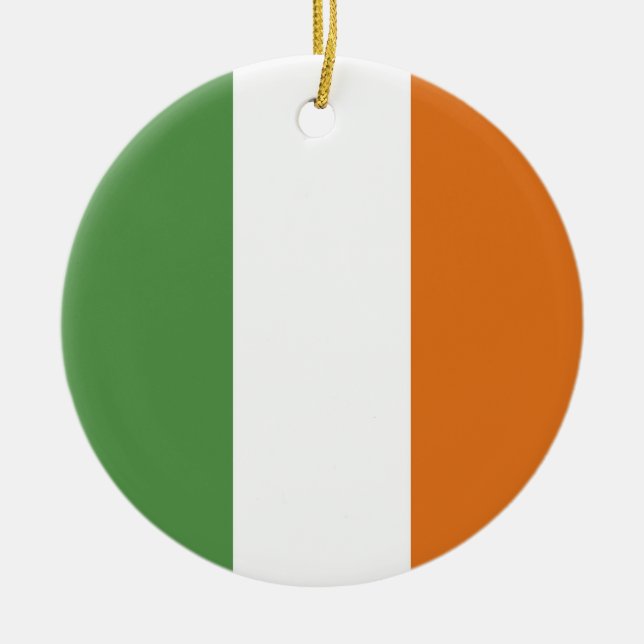 Ireland flag ceramic tree decoration (Front)