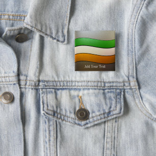 Ireland Flag Colours-Chrome by Shirley Taylor 15 Cm Square Badge