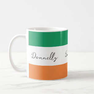 Ireland Flag Colours Irish Surname Name Custom Coffee Mug