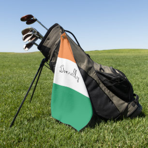 Ireland Flag Colours Irish Surname Name Custom Golf Towel