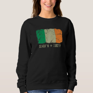 Ireland Flag Coordinates Men Women Irish Heritage Sweatshirt