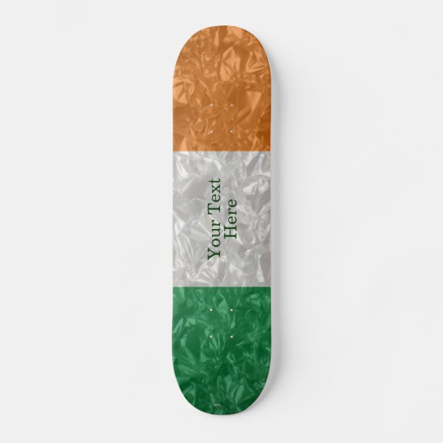 Ireland Flag - Crinkled Skateboard (Front)