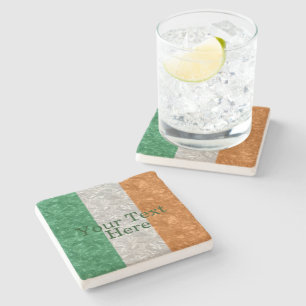 Ireland Flag - Crinkled Stone Coaster