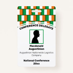 IRELAND FLAG Customised Logo Photo ID Name ID Badge