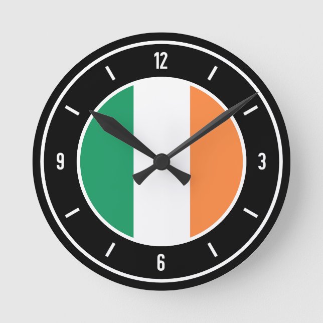 Ireland Flag Elegant Round Clock (Front)