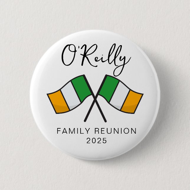Ireland Flag Family Reunion  6 Cm Round Badge (Front)