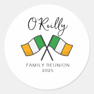 Ireland Flag Family Reunion  Classic Round Sticker