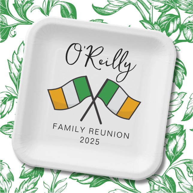 Ireland Flag Family Reunion  Paper Plate (Creator Uploaded)