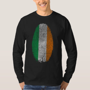 Ireland Flag Fingerprint It Is In My Dna For Iris T-Shirt