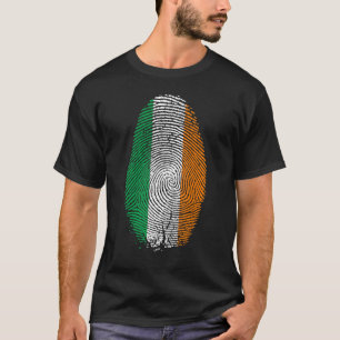 Ireland Flag Fingerprint It Is In My Dna For Iris T-Shirt
