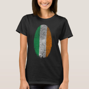 Ireland Flag Fingerprint It Is In My Dna For Iris T-Shirt