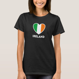 Ireland Flag Heart Orange White Green Irish T-Shirt