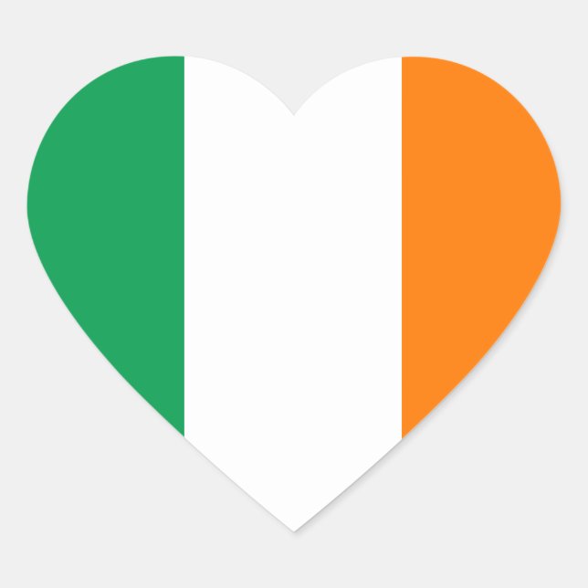 Ireland Flag Heart Sticker (Front)