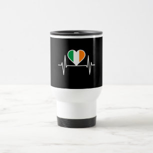 Ireland Flag Heartbeat Travel Mug