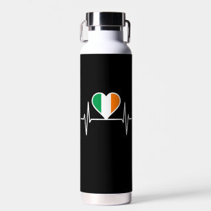 Ireland Flag Heartbeat Water Bottle