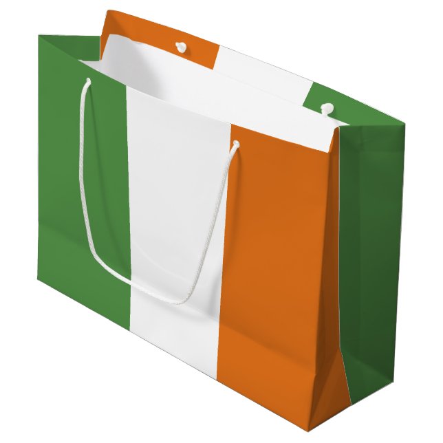 Ireland flag large gift bag (Front Angled)