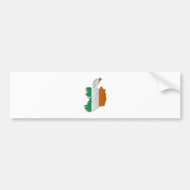 Ireland Flag Map Bumper Sticker (Front)