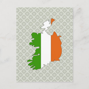 Ireland Flag Map full size Postcard