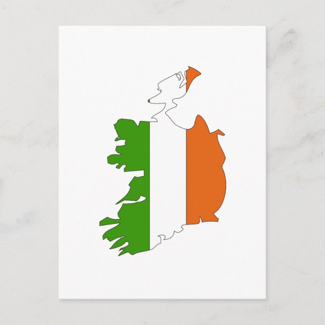 Ireland flag map postcard (Front)