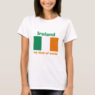 Ireland Flag + Map + Text T-Shirt