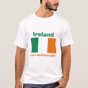 Ireland Flag + Map + Text T-Shirt