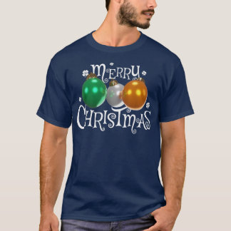 Ireland Flag Merry Christmas Balls Irish Patriotic T-Shirt